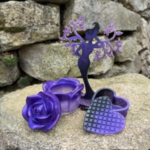 Set víla, dóza srdce a růže